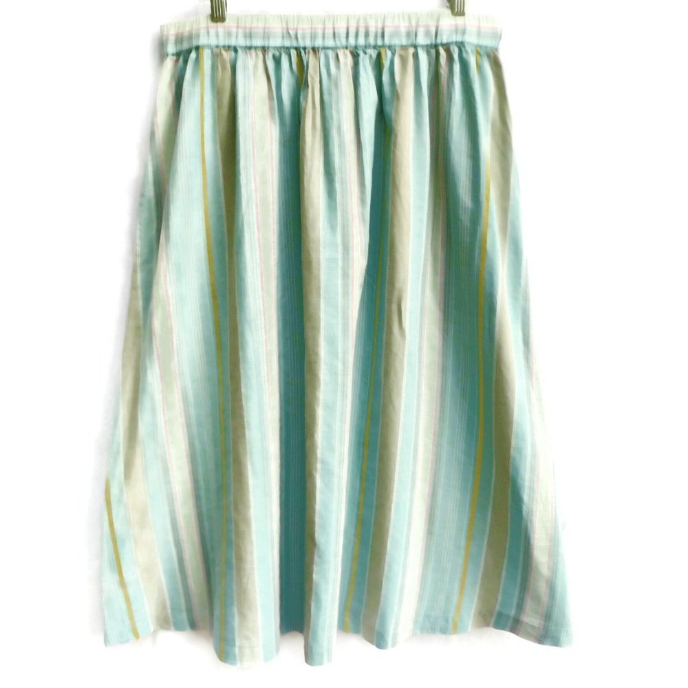 Patagonia Skirt Coconut Button Front Pastel Stripes Organic Cotton Hemp L Large - Picture 6 of 8